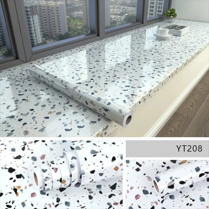 80cm Width Oil Proof Wall Stickers Waterproof Foil Wallpaper Marble Self Adhesive Mould Proof Sticker for Kitchen Bathroom Decor