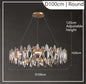 Modern Grey Clear Crystal Chandelier Light Luxury LED Lamp Fixture For Living Dining Room Winfordo Lighting