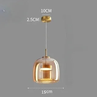 Glass LED Pendant Light for Kitchen, Restaurant, Hanging Lamp, Modern Bedroom, Bedside Shop Decoration, Ceiling Chandeliers, Lustres Decor