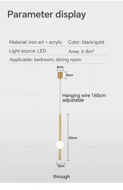 Modern Simple LED Pendant Lamp Living Room Bedroom Bedside TV Background Kitchen Island Restaurant Home Decor Lighting Fixture