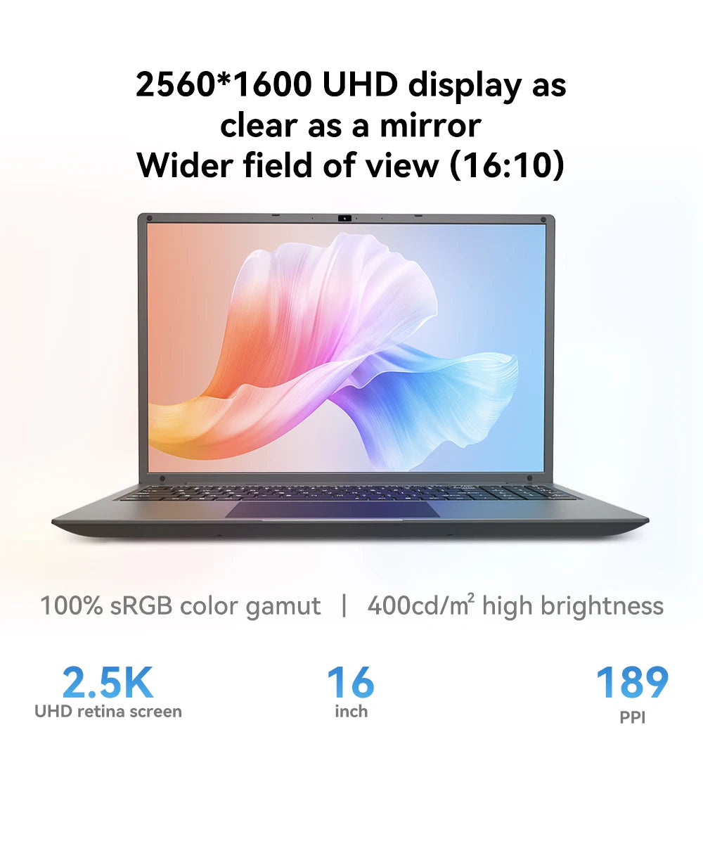 16 Inch Laptop with Intel Core i5 1240P 2.5K IPS Display Windows 11 Notebook Portable Adreamer Laptop 16GB RAM 1TB ROM SSD