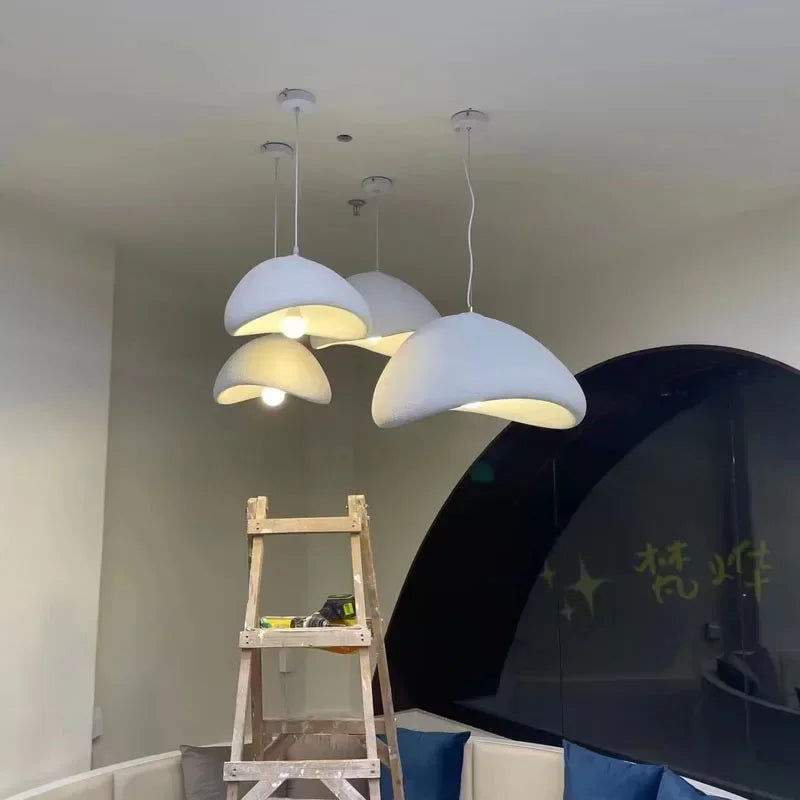Nordic Minimalist Wabi Sabi Wind E27 LED Chandelier for Dining Room Pendant Lights Modern Bedroom Bar Loft Hanging Lamps Fixture