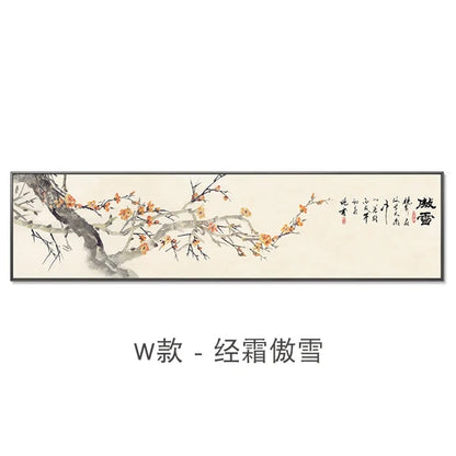 New Chinese Zen Flower and Bird Bedhead Painting Living Room Decoration Painting Sofa Background Wall Mural Painting Home Decor