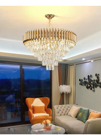 Luxury Modern Crystal Ceiling Chandelier For Living Room Lights Lustre Home Decor Indoor Lighting LED Dining Room Pendant Light