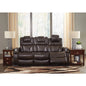 Warnerton Faux Leather Power Reclining Sofa with Adjustable Headrest living room furniture