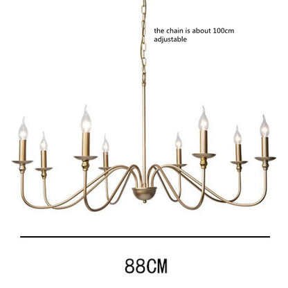 Retro Loft Living Room Chandelier Lighting E14 Vintage American Style Black/Gold Ceiling Chandelier Household Dining Room Light
