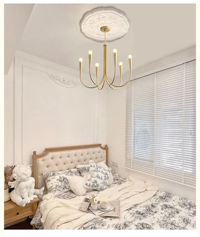 Modern French  Classic Design Branch Chandeliers for Living Dining Room Bedroom Hanging Pendant Lamp Medieval Lighting Fixtures