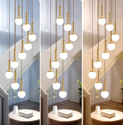 Modern ring stairs led lights pendant light lamps for living room led Chandeliers for dining room hanging light indoor lighting