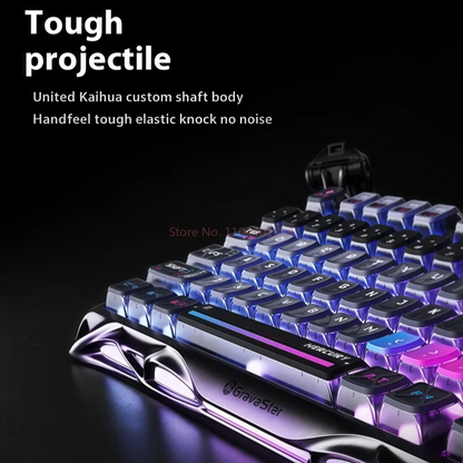 GravaStar 75k1pro Esports Gaming Mechanical Keyboard 79 Key Cyberpunk Theme Aluminum Alloy Keyboard Tablet Laptop Office Gaming