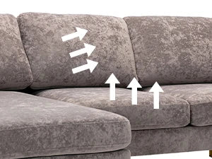 U-Shaped Sectional Sofa Couch, 4 Seat Sofa Set for Living Room, Convertible L-Shaped Velvet Couch Set with Chaise Lounge