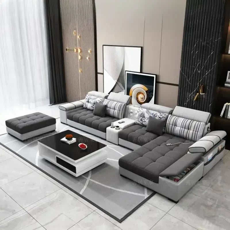 Gray Large Wood Sofas Filler Waterproof Design Lazy Lounges Puffs Couch Salon Recliner Luxury Canape Salon Furniture Home