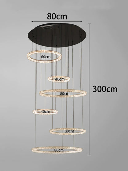 Modern ring stairs led lights pendant light lamps for living room led Chandeliers for dining room hanging light indoor lighting