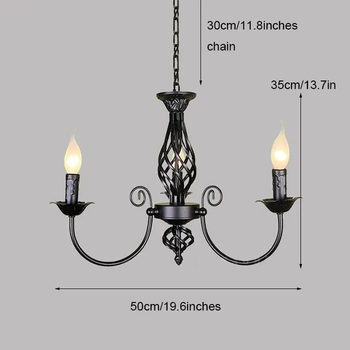 American Simple Living Room Light Modern Dining Room Bedroom Chandelier Black Iron Nordic Style Room Decoration Lighting Chandel