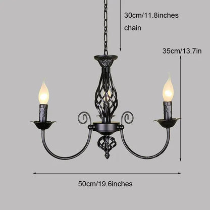 American Simple Living Room Light Modern Dining Room Bedroom Chandelier Black Iron Nordic Style Room Decoration Lighting Chandel