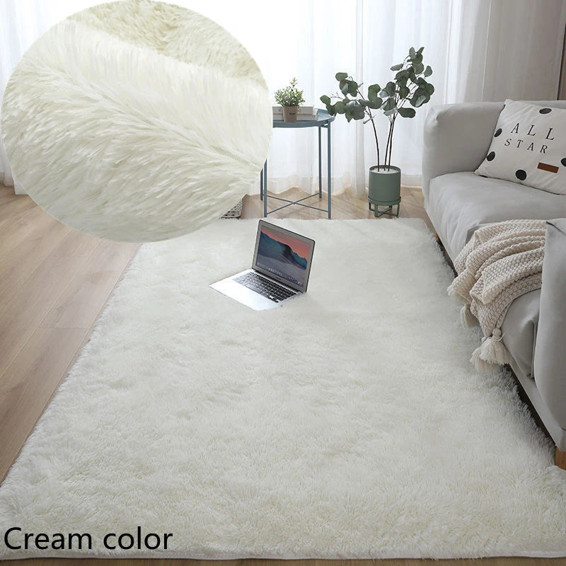 Carpets For Living Room Modern Sofas Grey Fluffy Carpet Bedroom Decoration Anti-slip Furry Large Rug Washable Floor Covering Mat