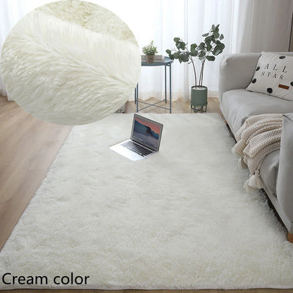 Carpets For Living Room Modern Sofas Grey Fluffy Carpet Bedroom Decoration Anti-slip Furry Large Rug Washable Floor Covering Mat