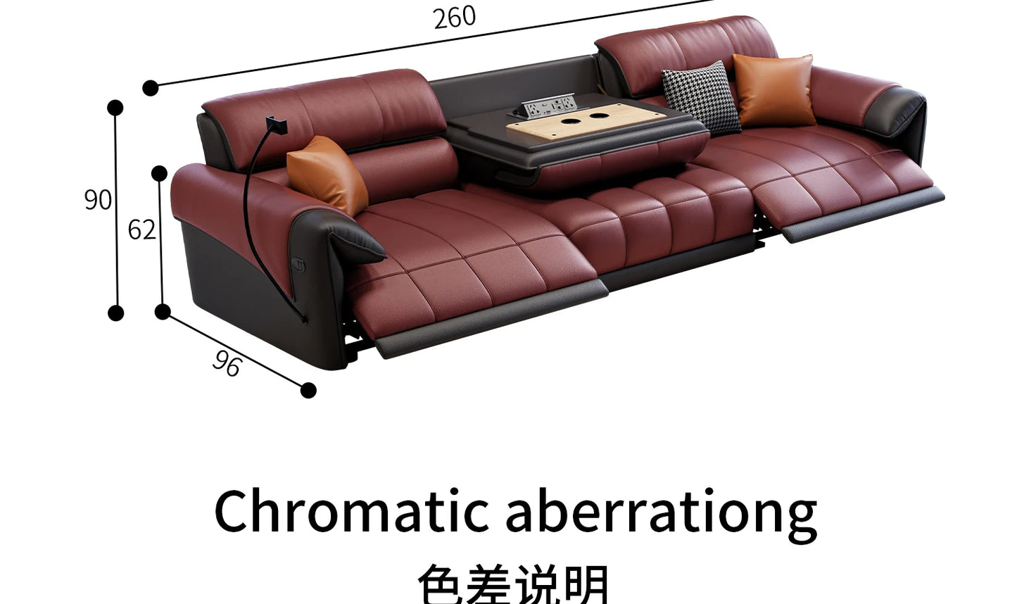 Genuine Leather Modern Sofa Chair Living Room Electric Designer Reclining Sofa Italian Loveseat Divano Soggiorno Home Furniture