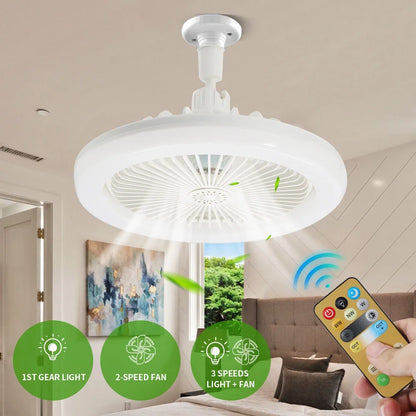 Favorable Discount White Light Round Mini Fan Lamp with Smart Remote Control Chandelier Ceiling Fan Light