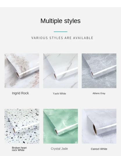 Foil Marble Self Adhesive Waterproof Wallpaper for Bathroom Wall Deocr Kitchen Oil Peoof High Temperature Resistance Stickers