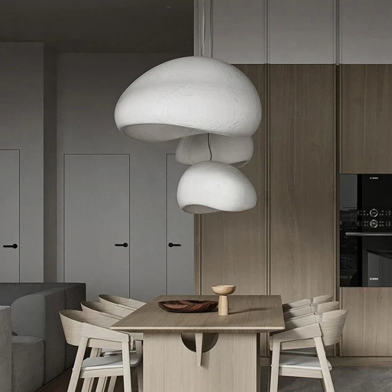 Nordic Minimalist Wabi Sabi Wind E27 LED Chandelier for Dining Room Pendant Lights Modern Bedroom Bar Loft Hanging Lamps Fixture