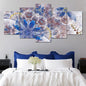 5 Panels Aesthetic Landscape Canvas Painting Abstract Natural Landscape Golden Light Art Luxury Posters Prints Living Room Decor