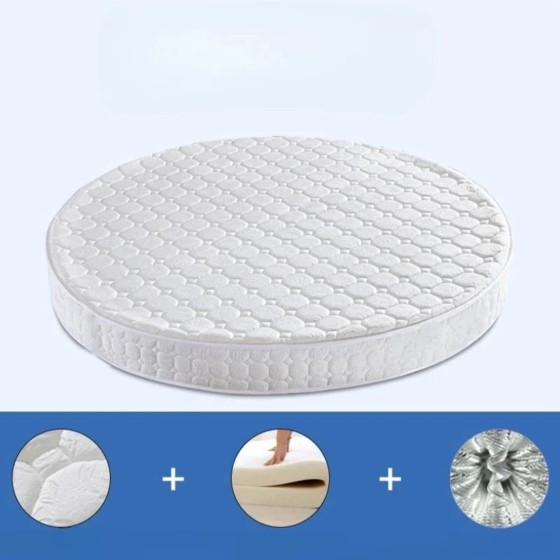 Double Spring Round Mattresses Folding Hard Foldable Queen Round Mattress King Size Sleeping Colchon Plegable Bedroom Furniture