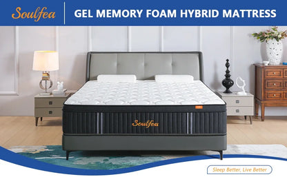 Size ,12 Inch Hybrid Full Mattress in a Box with Memory Foam & Individual Pocket Spring for Edge Support,Pressu