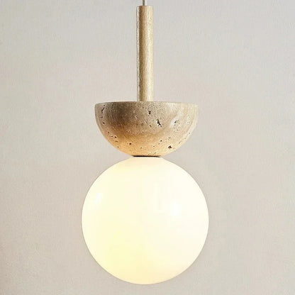 Cream Style Pendant Lamp Bedroom Bedside Led Chandelier Stone Wood Light Designer Bauhaus Medieval Restaurant Bar Small Lights