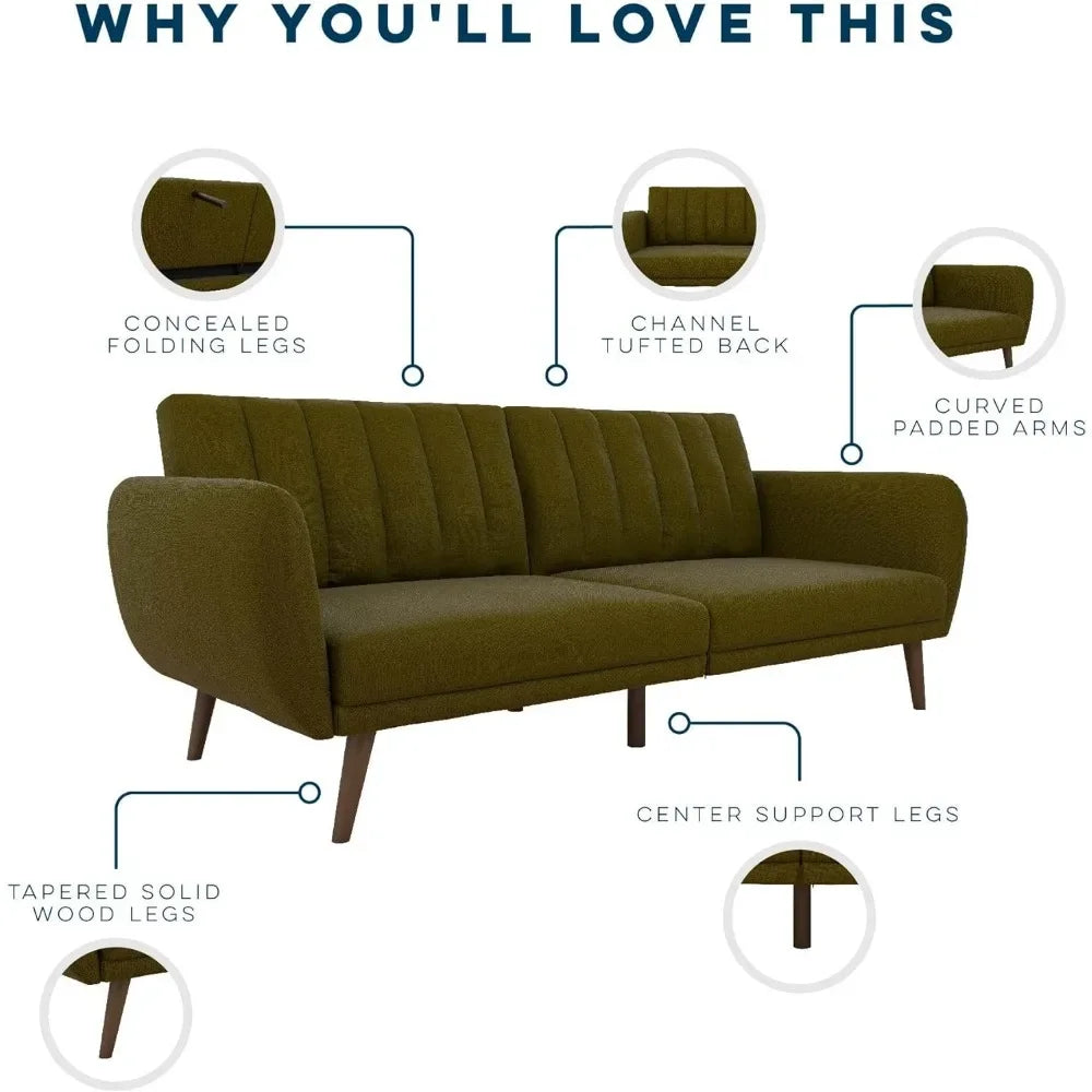 Living room Sofa,Futon Couch 34.5"Dx81.5"Wx31.5"H with Adjustable Backrest Convertible Futon Sofa Bed Suitable for living room