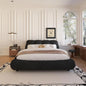 Deluxe king-size upholstered platform bed with upholstered backrest, soft-framed cloud bed, thickened pine slats, metal legs