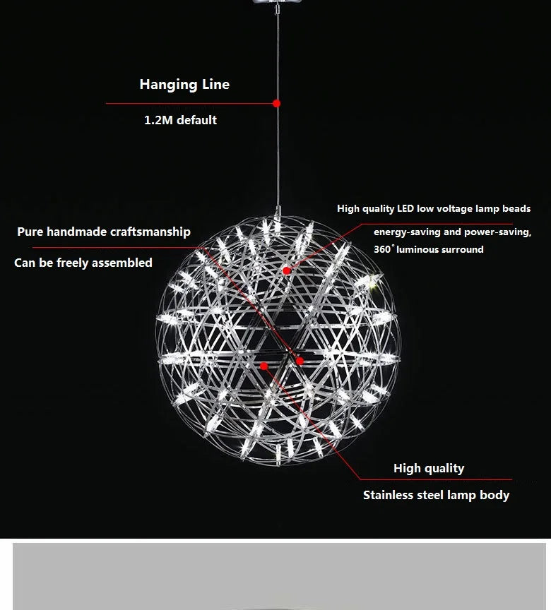 Chandelier Shop Commercial Spark Ball Full Sky Star Milk Tea Shop Restaurant Exclusive Network Bar Creative Art Decoration Light