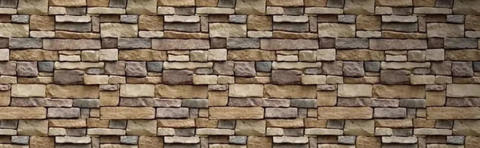 Waterproof Self-Adhesive Stone Brick Wallpaper for Living Room Kitchen Bedroom Removable Stickers for Fall Aesthetic Wall Decor