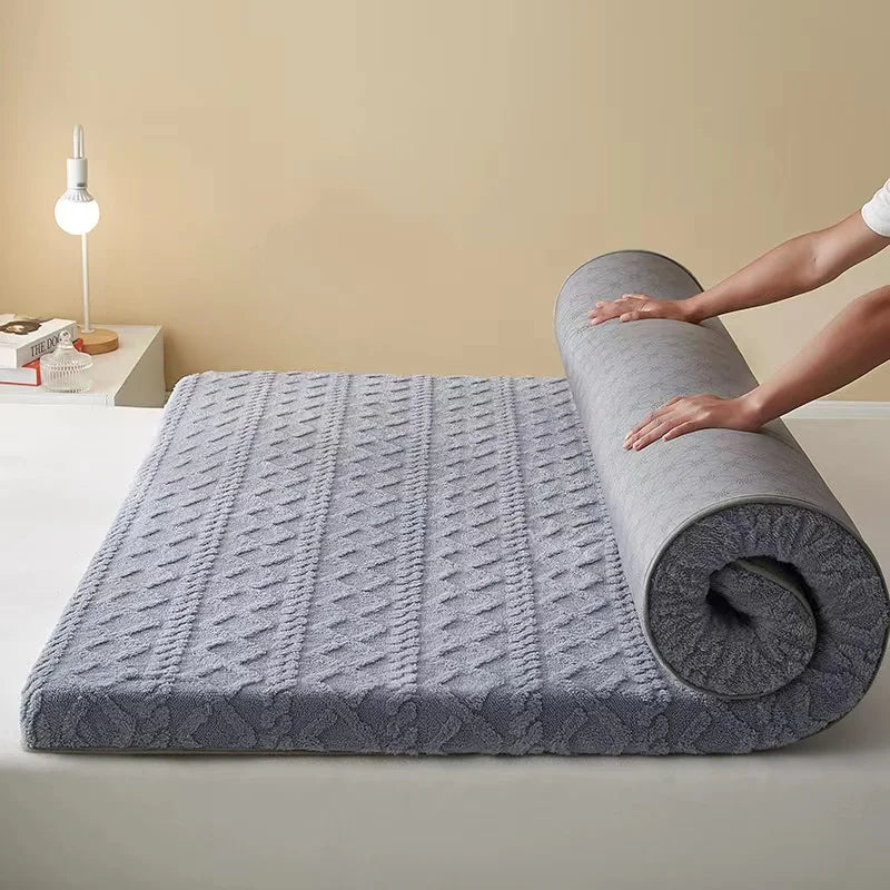 Thick Velvet Mattress Single Double Size Sponge Mattress Cushion Mat Soft Tatami Sleeping Pad