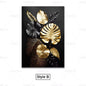 Luxury Black Gold Plant Leaves Canvas Poster Print Modern Home Abstract Wall Art Painting Living Room Luxury Decoration Gift