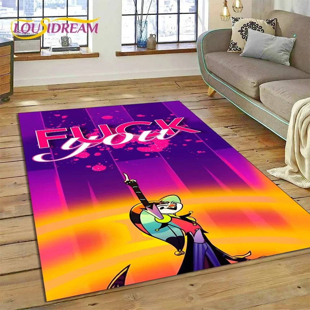 Cartoon H-Helluva Boss Blitzo H-Hazbin Hotel Carpet Rug for Bedroom Living Room Home Sofa Decoration,Child Large Decor Floor Mat