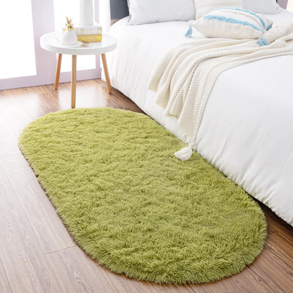 Thicken Faux Fur Area Rugs Oval fluffy Long Hair Carpet Floor mats plush Soft door Mat bedside carpets for bedroom living room