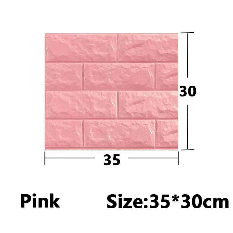 1-30Pcs 35cmx30 3D Wall Panels Stickers Wallpaper DIY Waterproof for Living Room Bedroom Kitchen Background Decoration