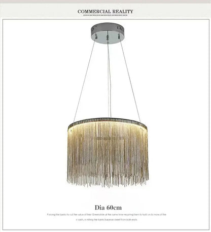 2024 Modern Art Decor Tassel Pendant Lamps Chain Chandelier for Bedroom Living Room Restaurant Lights Winfordo 110V / 220V