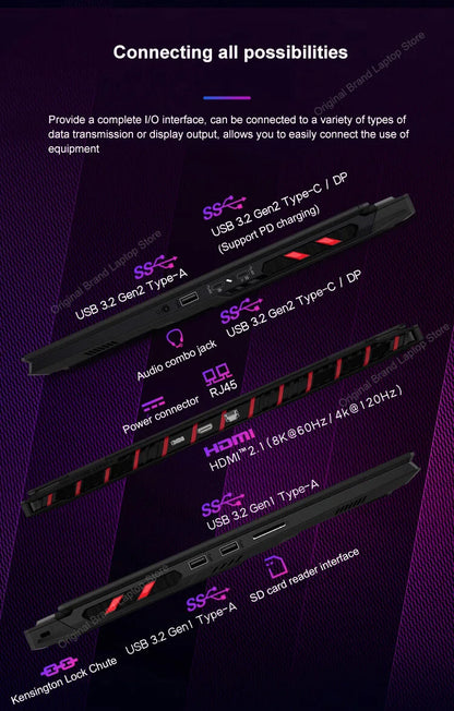 2024 MSI Raider A18 HX Gaming Laptop 18 Inch 2.5K QHD 240Hz IPS Screen Notebook AMD Ryzen R9-7945HX 32GB 2TB RTX4090 Netbook PC