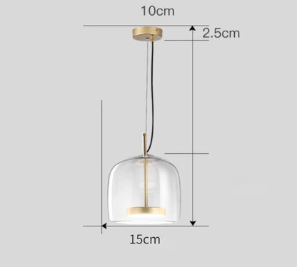 Glass LED Pendant Light for Kitchen, Restaurant, Hanging Lamp, Modern Bedroom, Bedside Shop Decoration, Ceiling Chandeliers, Lustres Decor