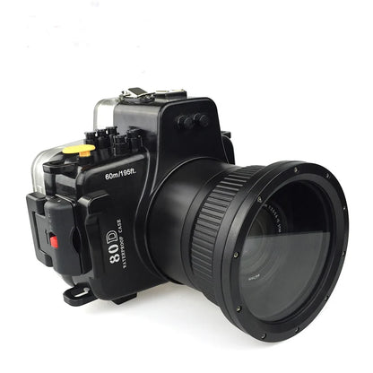 Meikon 40 M 130ft Waterproof Underwater Camera Housing Diving Kasus untuk Canon EOS DSLR 80D Digital Kamera Scuba Pakaian