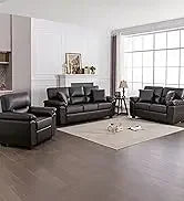Morden Fort white leather love seat and sofa set, modern luxury and comfy furniture sleeper pouches for living room, apartment,