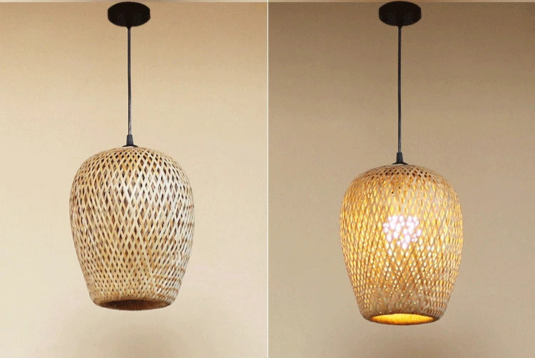 Bamboo Lantern Bamboo Woven Chandelier Chinese Restaurant Tea Room Chandelier Japanese Restaurant Straw Hat Rattan Woven Chandel