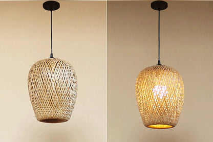 Bamboo Lantern Bamboo Woven Chandelier Chinese Restaurant Tea Room Chandelier Japanese Restaurant Straw Hat Rattan Woven Chandel