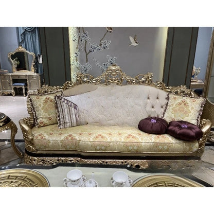 Solid wood carved fabric sofa classic Turkish furniture living room sofa
