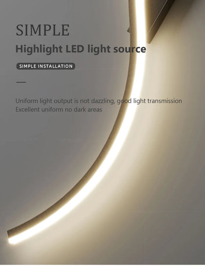 LED Wall Lamp 60/80/100CM Smart Remote Control Adjustable Color Temperature Brightness Bedroom Bedside Living Room Wall Sconces