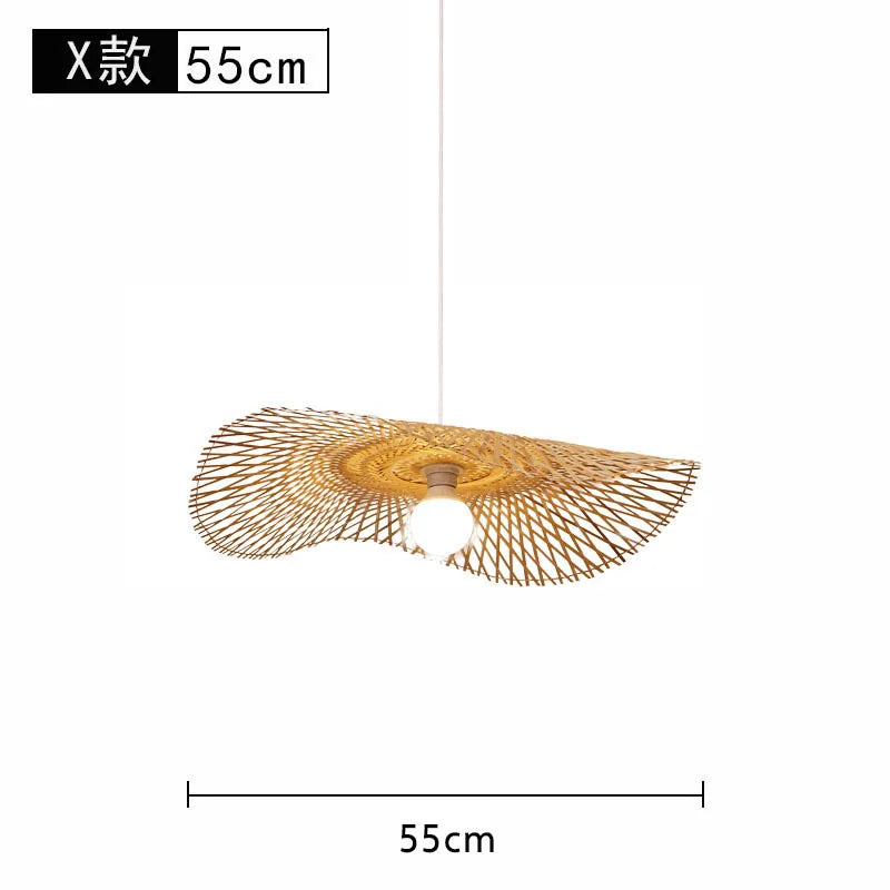 Bamboo Lantern Bamboo Woven Chandelier Chinese Restaurant Tea Room Chandelier Japanese Restaurant Straw Hat Rattan Woven Chandel