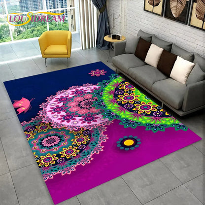 Bohemia Mandala Geometric Area Rug,Carpet Rug for Home Living Room Bedroom Sofa Doormat Kitchen Decor,Kid Non-slip Floor Mats