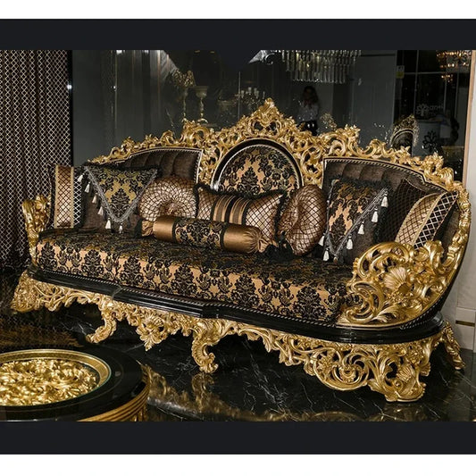 For Antique Baroque Style Luxury Sofa Set for Living Room, Classic Royal Design Furniture for Home