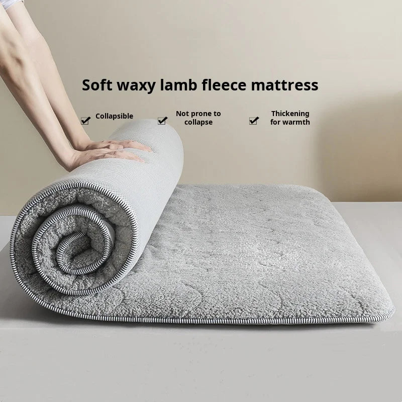 Student dormitory foldable thickened warm lamb velvet tatami mattress winter floor bunk bed mattress Home Double mattress